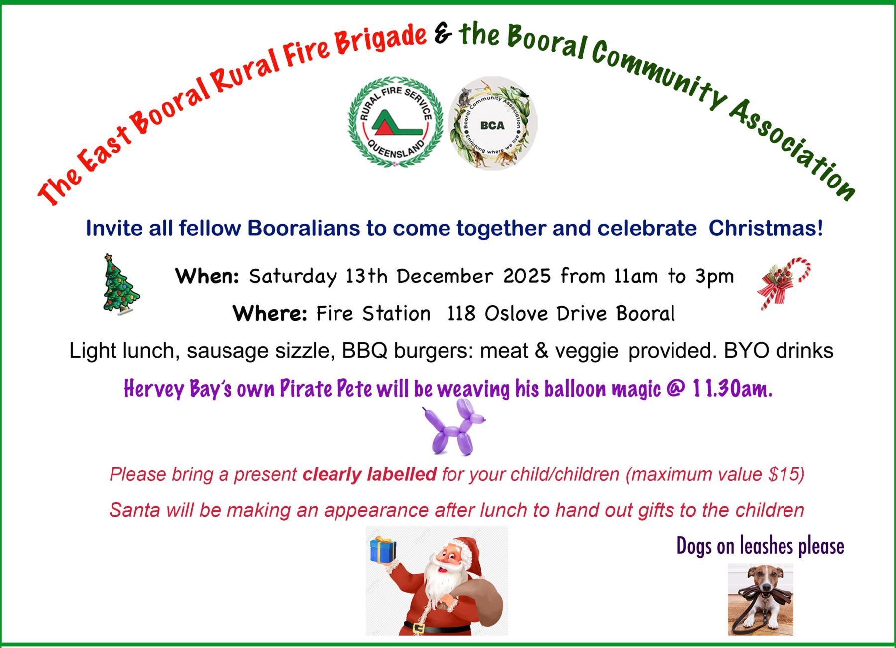 East Booral Rural Fire Brigade and the Booral Community Christmas Celebrations